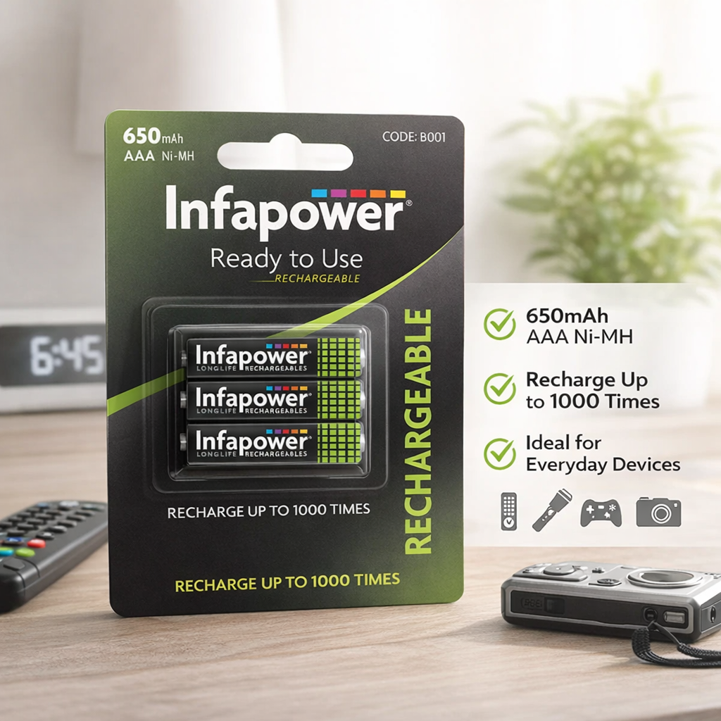 4 AAA 650mAh Batteries Ready to Use