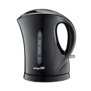 Infapower 1L Electric Kettle Black 1000W Compact Small Kitchen Travel Kettle 1 Litre