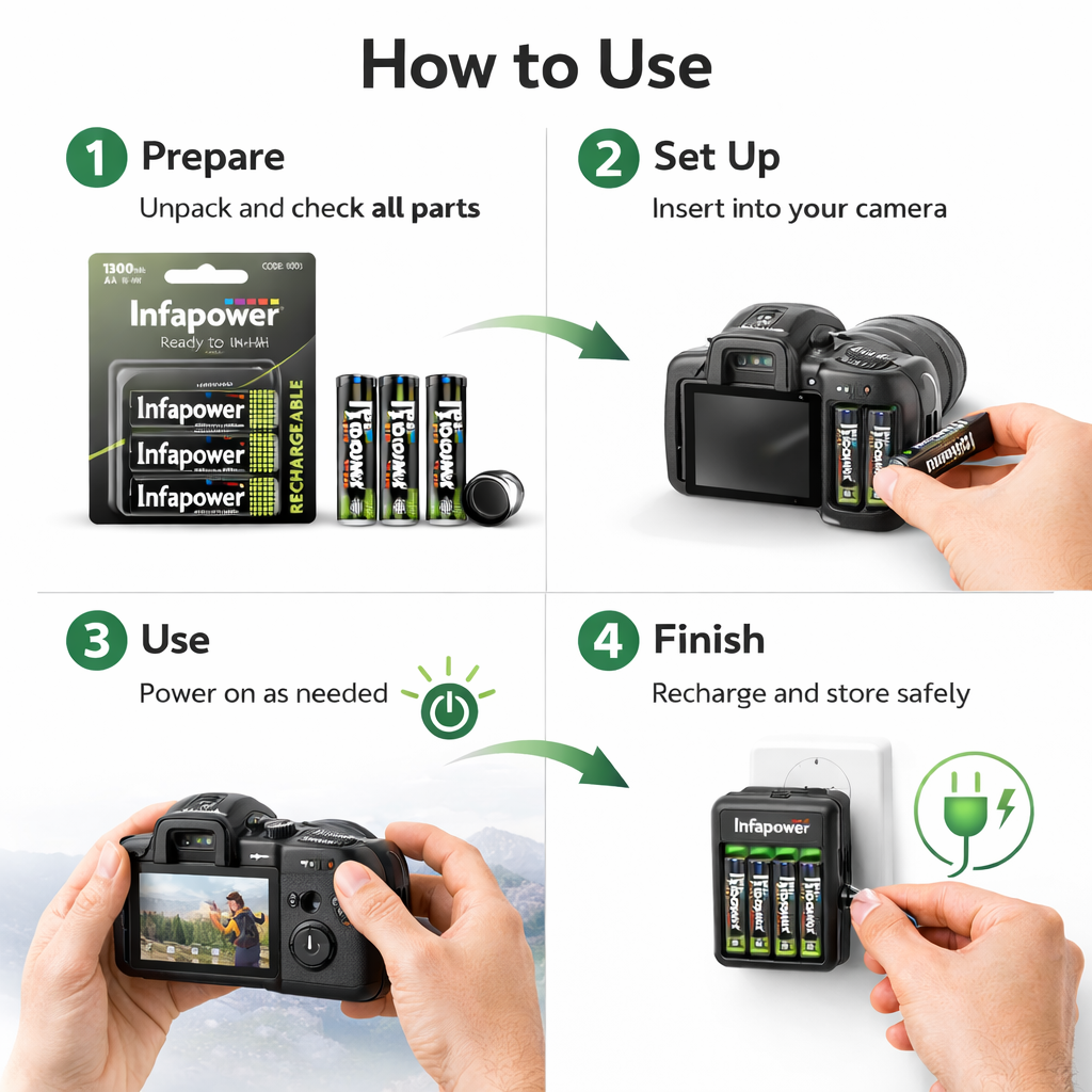 4 AA 1300mAh Batteries