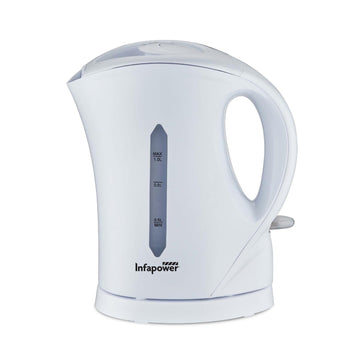 Infapower 1L Electric Kettle White 1000W Compact Small Kitchen Travel Kettle 1 Litre
