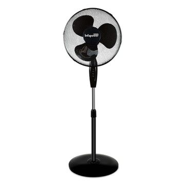 16 INCH BLACK PEDESTAL FAN 3 SPEED OSCILLATING ADJUSTABLE HEIGHT